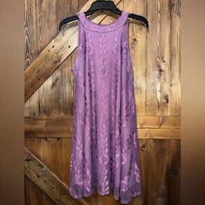 Altar’d State Elegant Purple Lace Dress lined size Large